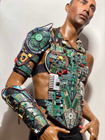 Computer love ,male Breast plate , futuristic cyberpunk