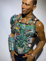 Computer love ,male Breast plate , futuristic cyberpunk