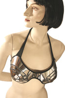 metallic rave bra gogo dancer fusion bra top clubwear scifi costume armour bra metal bra