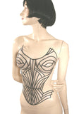 corset burlesque cyber fetish latex pvc steampunk clear transparent tattoo clubbing armor breastplate sci fi clothing futuristic