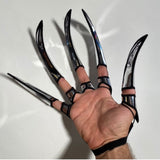 One single hand of 5 chrome  large finger claws scissor Hand edward scissorhands steampunk fingerarmor fingerarmour, nails