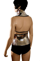 Futuristic tuxedo vest ,scifi bolero robot open back stole , steampunk shrug cybergoth wrap by divamp couture
