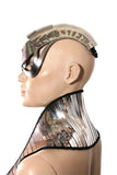 cyborg goggles with horns futuristic, sci fi, cyber eyewear, mask, goggles,baphomet mask