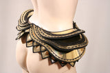 Gaudi inspired bustle burlesque divamp couture fetish steampunk cosplay armor scifi clothing futuristic cybergoth