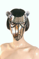 plague doctor mask with beak & horns masquerade steampunk mask