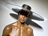 The chrome Zorro big hat ,silver Big brim ,floppy hat ,fedora from Divamp Couture