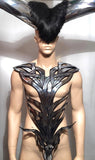 futuristic baphomet shoulder armour custom made for men or women satan diabolo lucifer