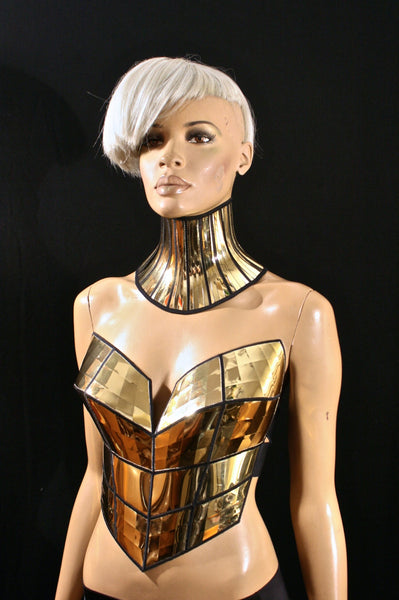 Art deco inspired bustier corset top, scifi costume top, cyberpunk