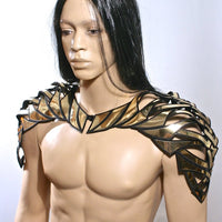 gold male celtic armour warrior gladiator shoulder armour