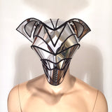 2 piece bat predator cyborg mask headpiece  , cylon sci fi  futuristic steampunk cyber headdress cybergoth divamp couture