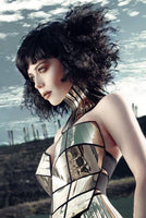 Art deco inspired bustier corset top, scifi costume top, cyberpunk, cybergoth steampunk, futuristic clothing