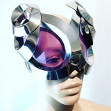 Organic goggles with horns futuristic, sci fi, cyber eyewear, mask, goggles,alien mask headpiece