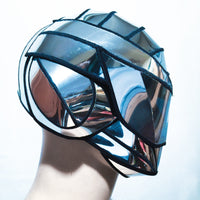 futuristic inspired cyborg mask helmet headpiece robot armour robo cop sci fi  futuristic steampunk cyber headdress cybergoth divamp couture